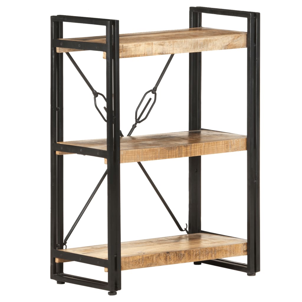 Bibliothèque à 3 niveaux 60x30x80 cm Bois de manguier massif - XIOS
