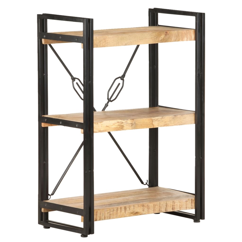 Bibliothèque à 3 niveaux 60x30x80 cm Bois de manguier massif - XIOS
