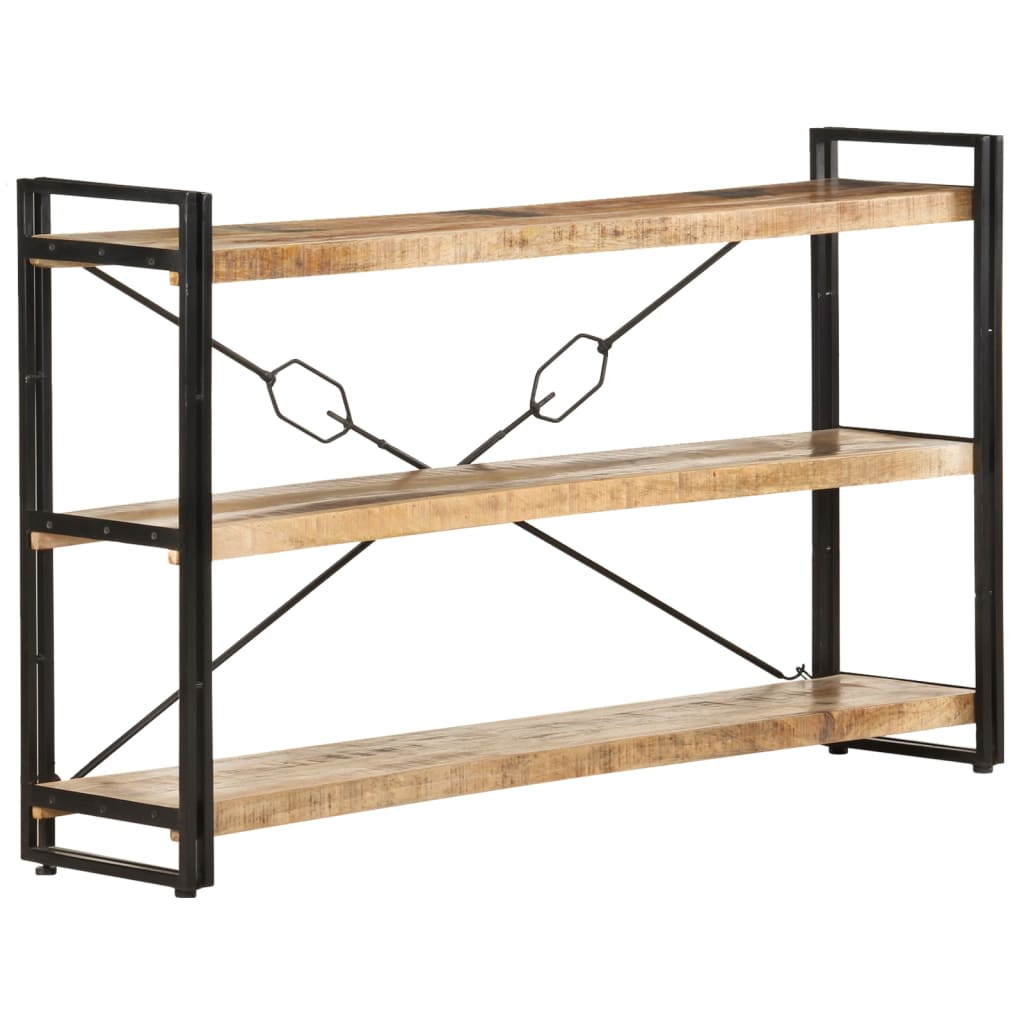 Bibliothèque à 3 niveaux 140x30x80 cm Bois de manguier massif - XIOS