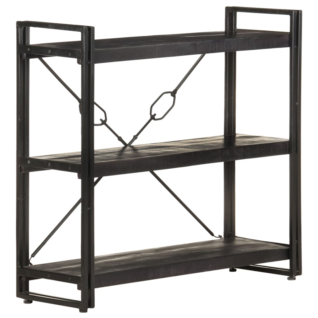 Bibliothèque à 3 niveaux 90x30x80 cm Bois de manguier massif - XIOS