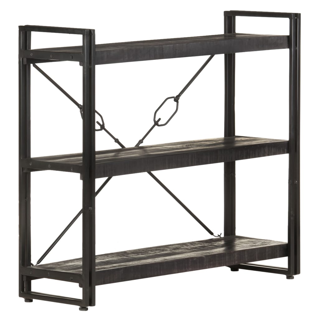 Bibliothèque à 3 niveaux 90x30x80 cm Bois de manguier massif - XIOS