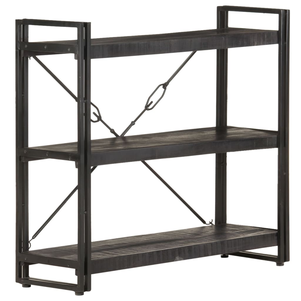 Bibliothèque à 3 niveaux 90x30x80 cm Bois de manguier massif - XIOS