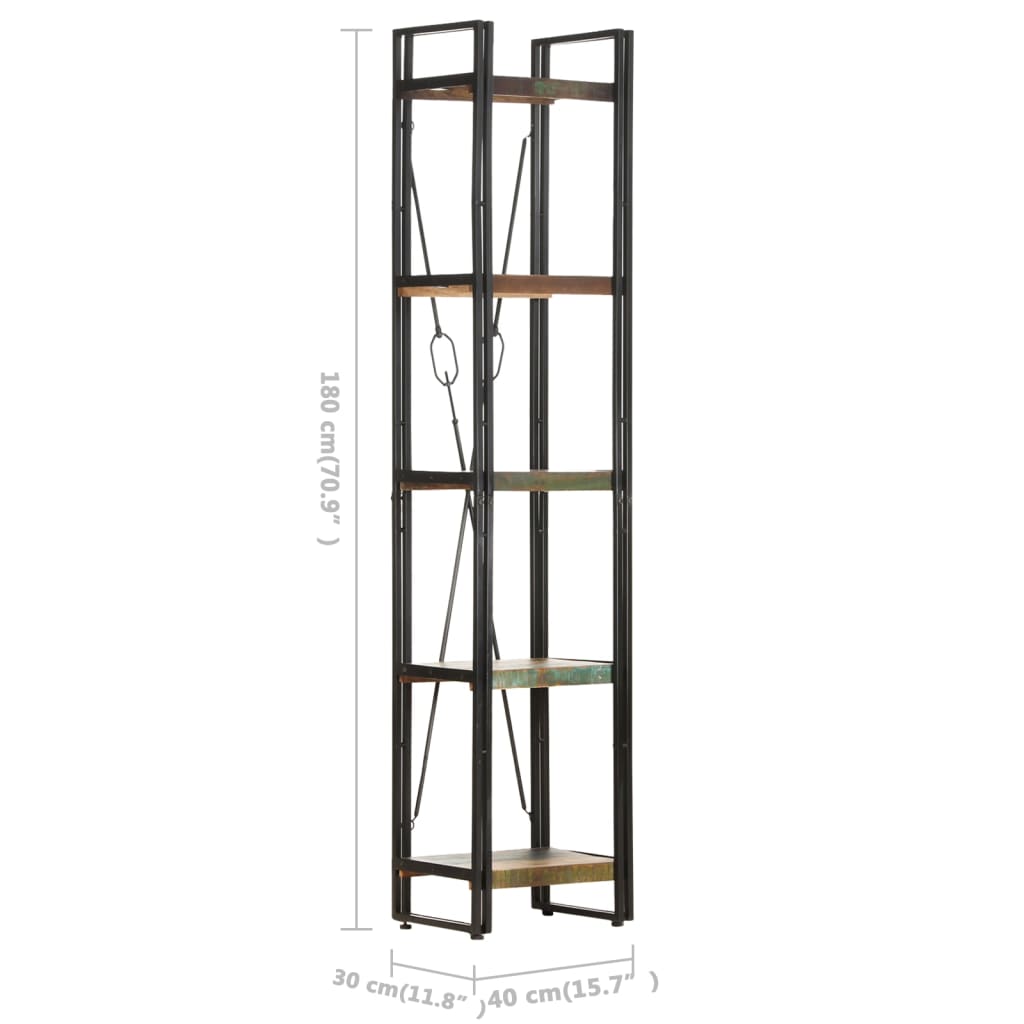 Bibliothèque 5 niveaux 40x30x180 cm Bois de récupération massif Bibliothèques vidaXL