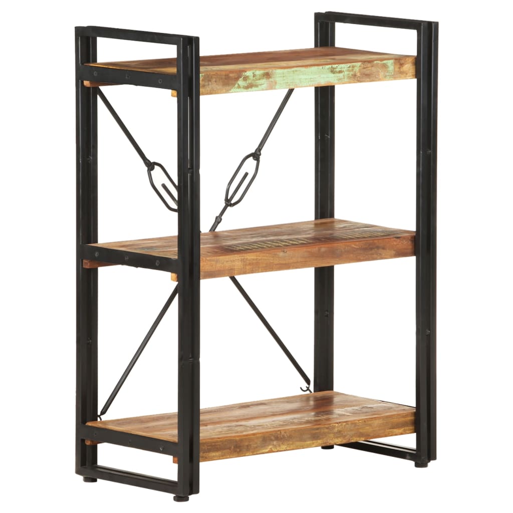 Bibliothèque à 3 niveaux 60x30x80cm Bois de récupération massif - XIOS