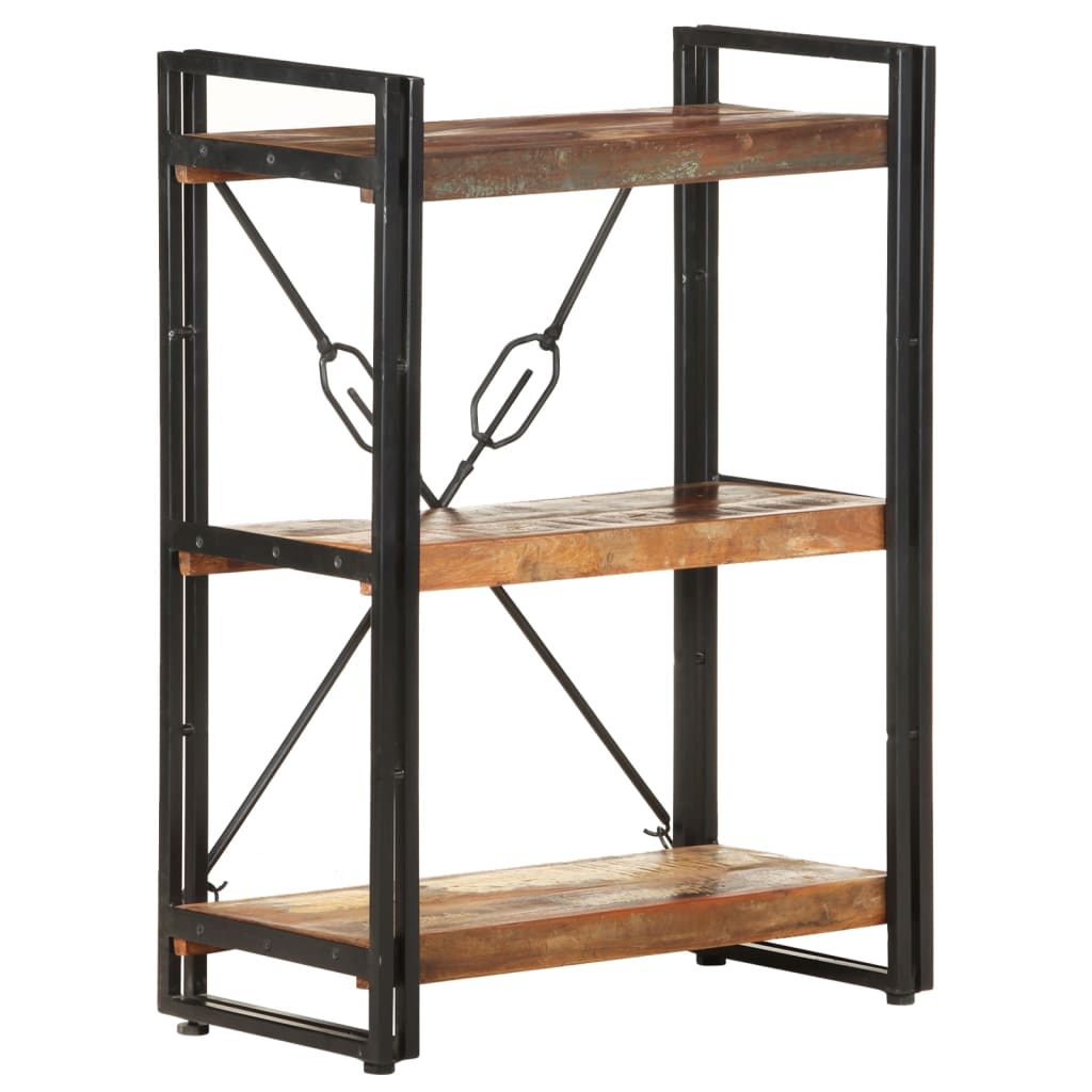 Bibliothèque à 3 niveaux 60x30x80cm Bois de récupération massif - XIOS