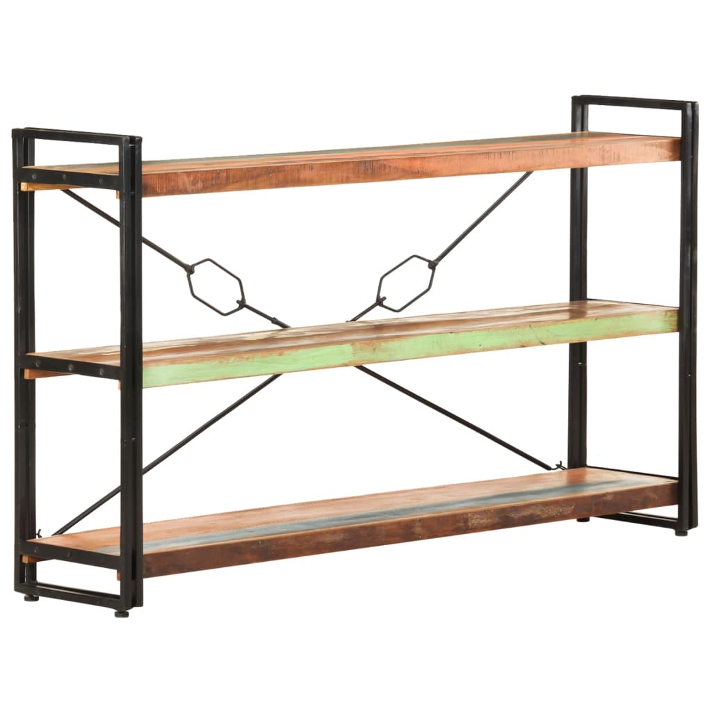 Bibliothèque 3 niveaux 140x30x80 cm Bois de récupération massif - XIOS
