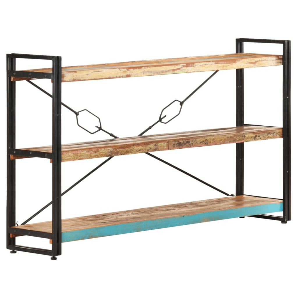 Bibliothèque 3 niveaux 140x30x80 cm Bois de récupération massif - XIOS