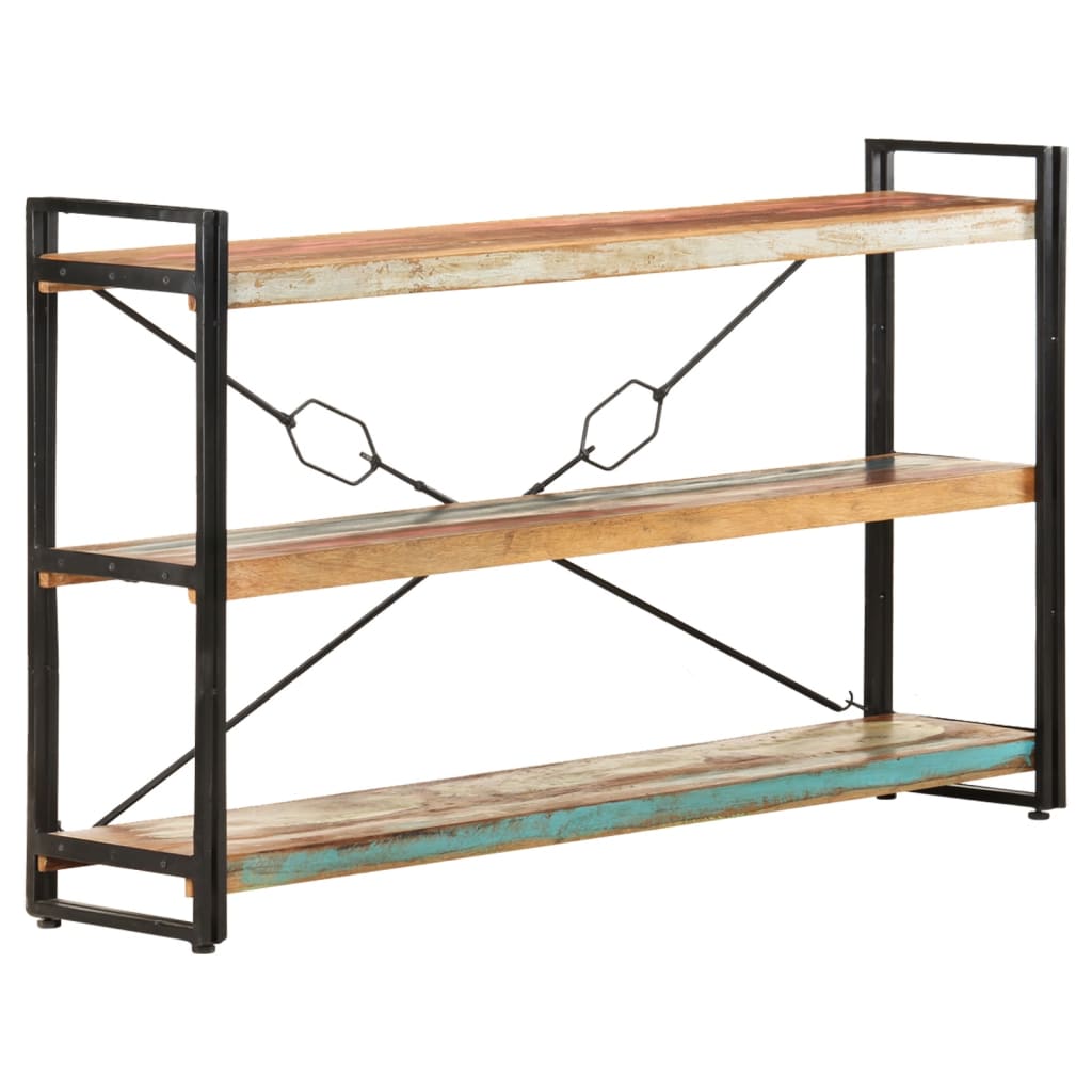 Bibliothèque 3 niveaux 140x30x80 cm Bois de récupération massif - XIOS