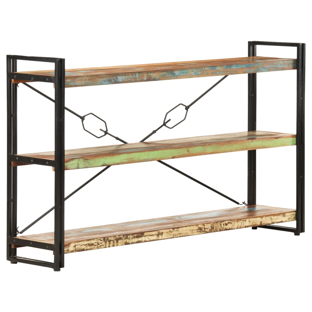 Bibliothèque 3 niveaux 140x30x80 cm Bois de récupération massif - XIOS