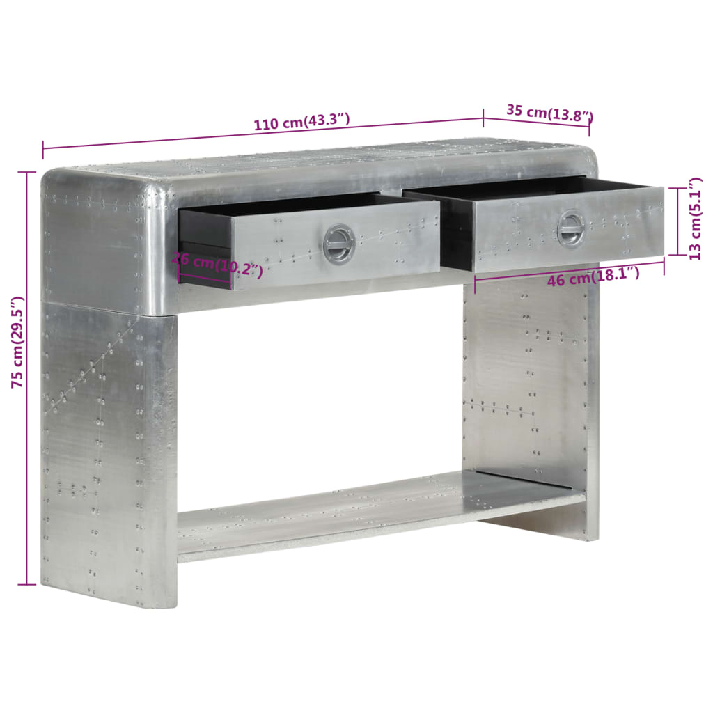 Buffet de style aviation 110x35x75 cm Métal - XIOS