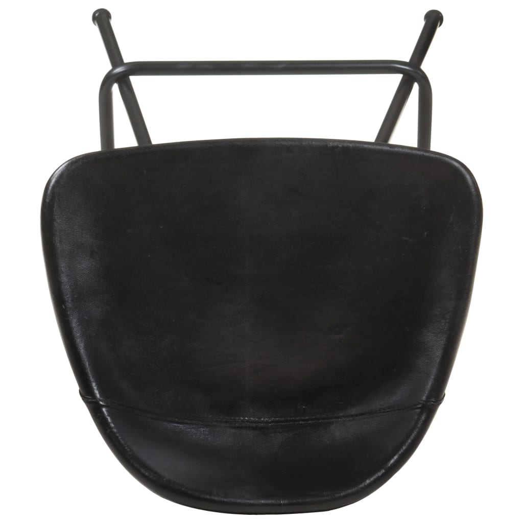Tabourets de bar lot de 2 noir cuir véritable - XIOS