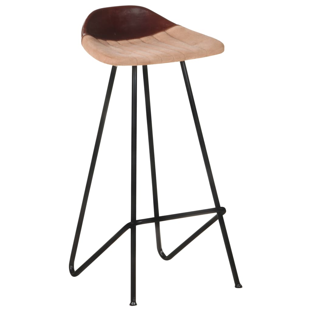 Tabourets de bar lot de 4 marron cuir véritable - XIOS