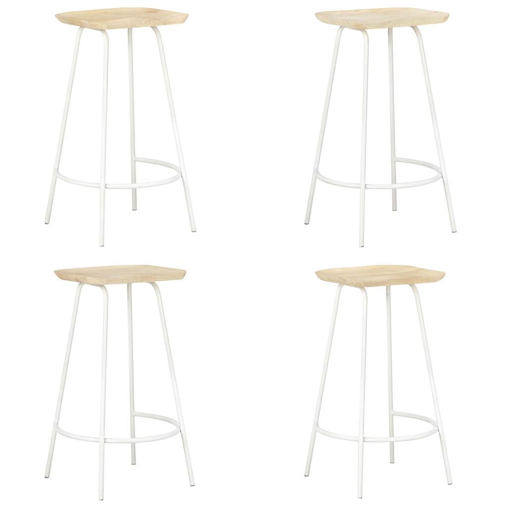 Tabourets de bar lot de 4 bois de manguier massif - XIOS