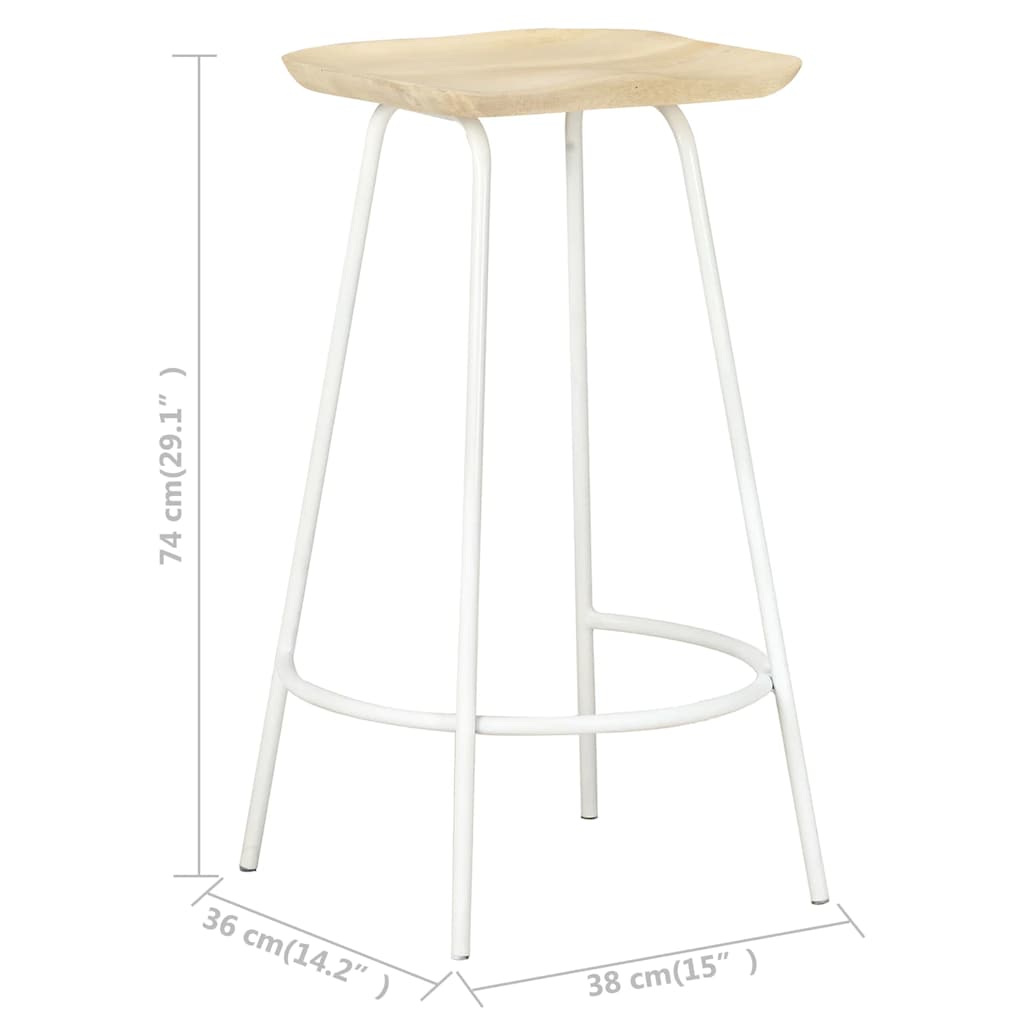 Tabourets de bar lot de 4 bois de manguier massif - XIOS