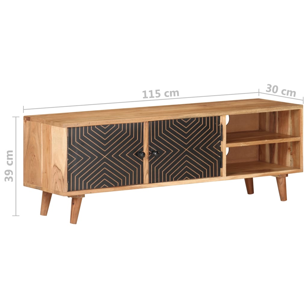 Meuble TV 115x30x39 cm Bois d'acacia massif Meubles TV vidaXL   
