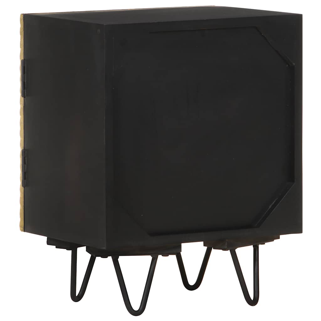 Table de chevet avec front en laiton 40x30x50cm Manguier massif - XIOS