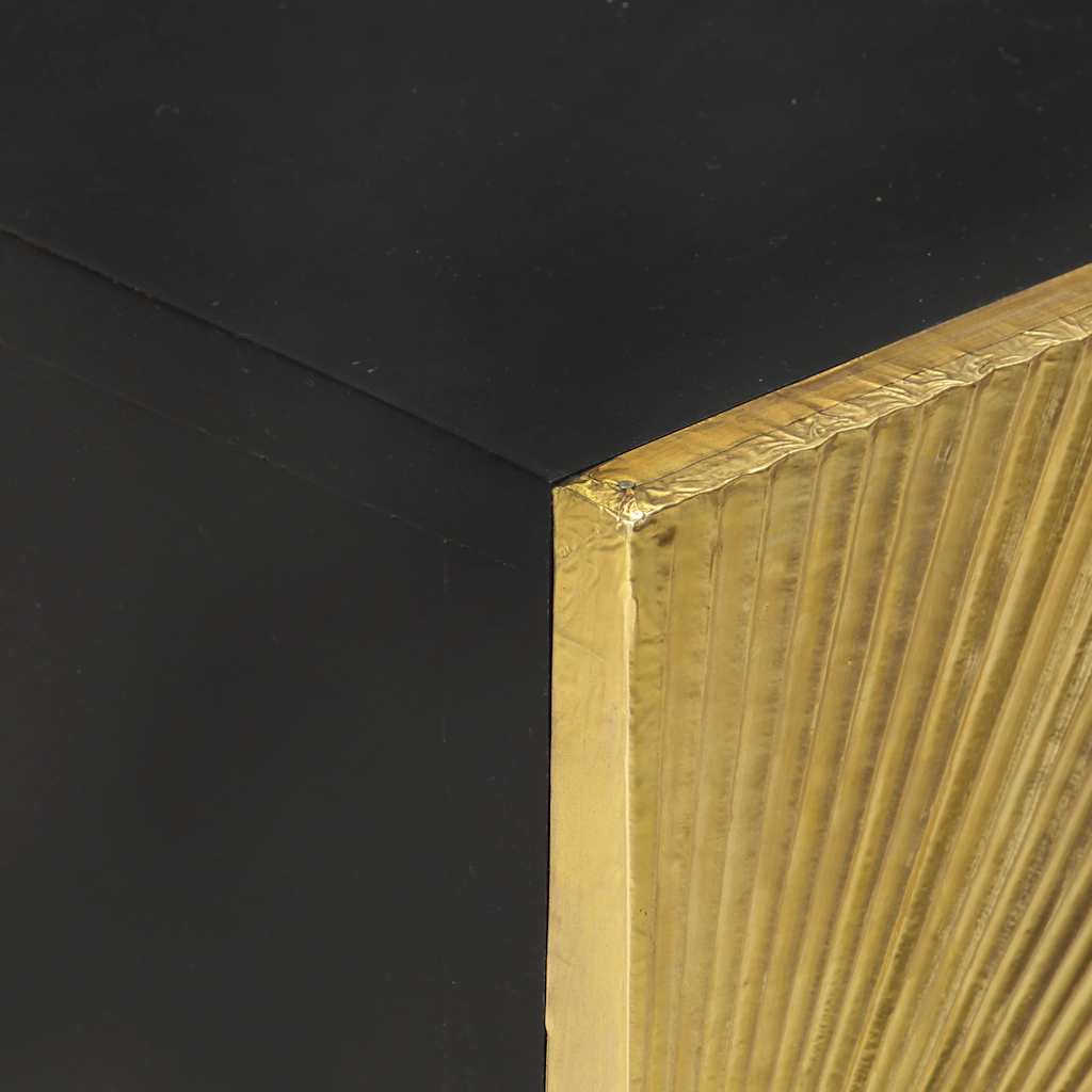 Table de chevet avec front en laiton 40x30x50cm Manguier massif - XIOS