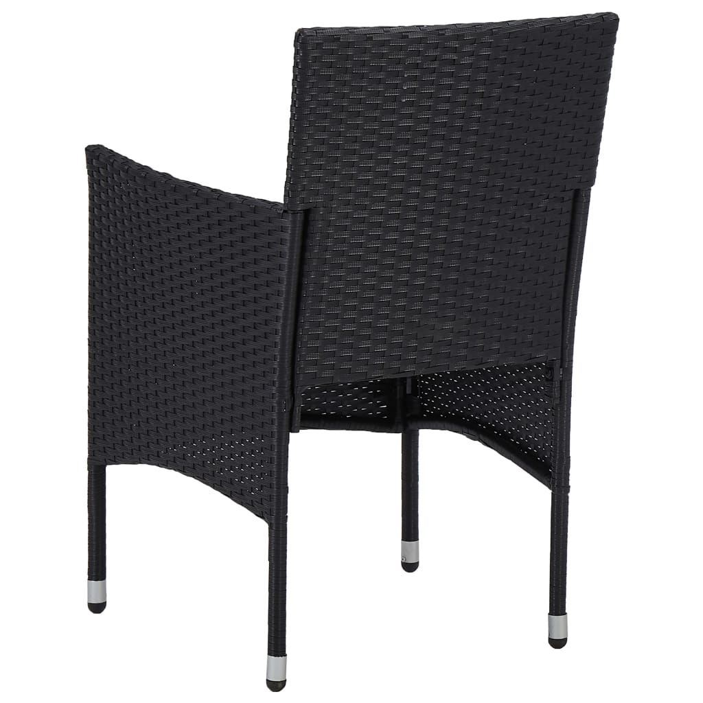 Ensemble à manger de jardin 5 pcs Noir Résine tressée et acacia