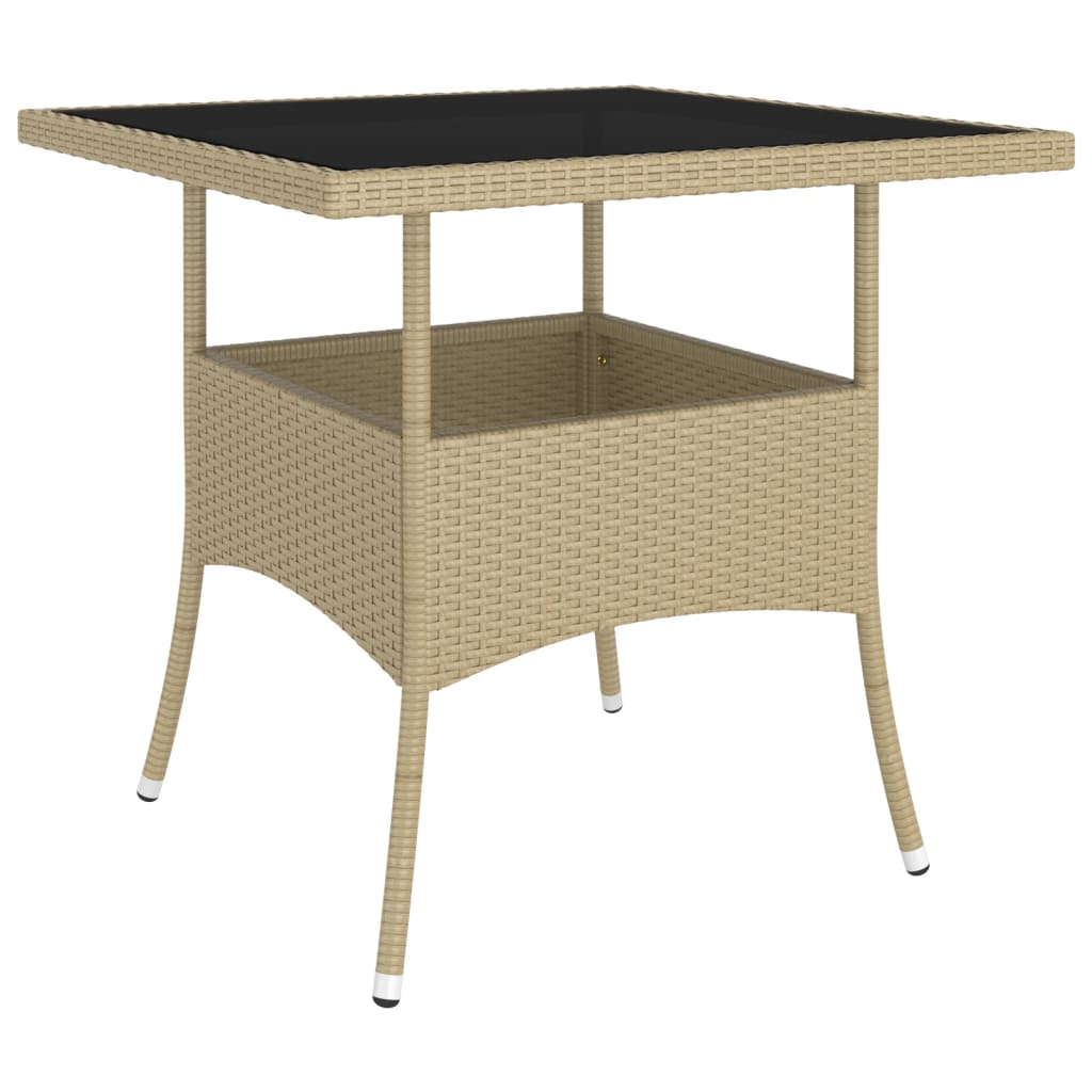 Ensemble à manger de jardin 5 pcs Résine tressée Beige