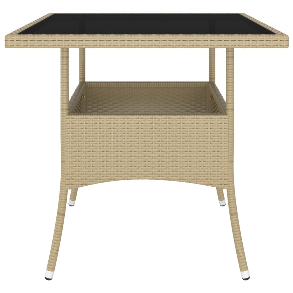Ensemble à manger de jardin 5 pcs Résine tressée Beige