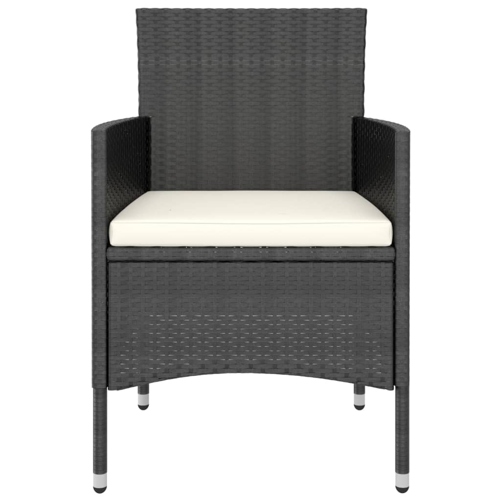Ensemble à manger de jardin 5 pcs Résine tressée et acacia Noir