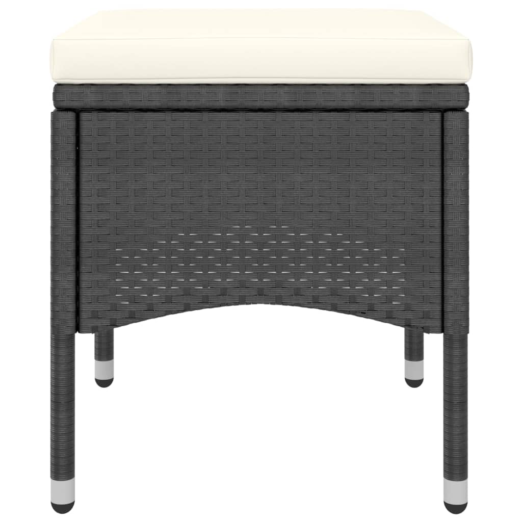 Ensemble à manger de jardin 5 pcs Résine tressée et acacia Noir