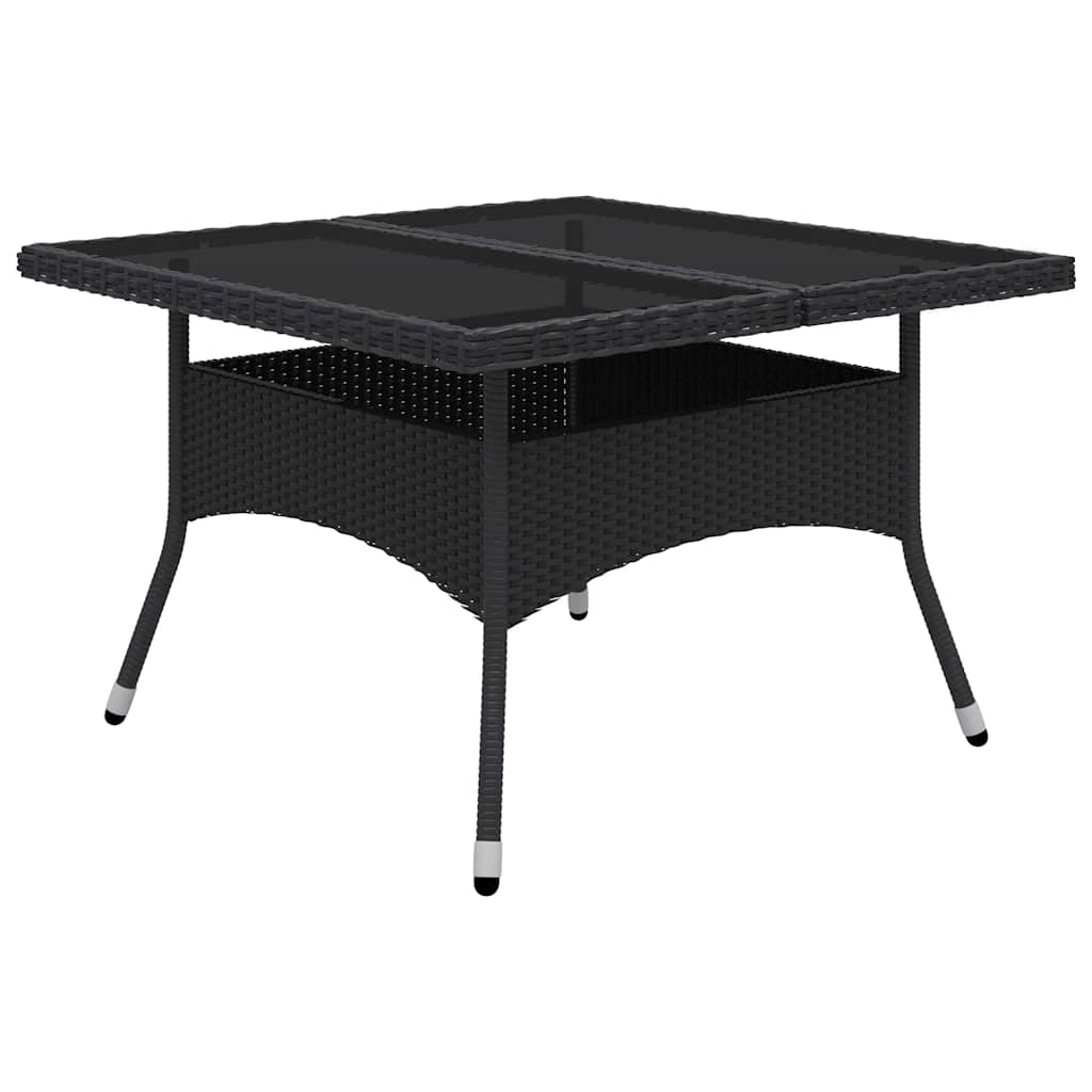 Ensemble à Manger de jardin 9 pcs Résine tressée et verre Noir