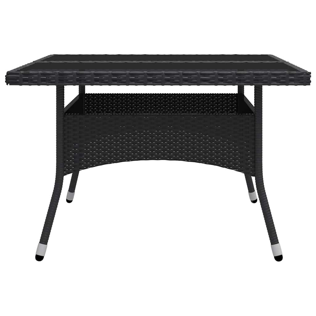 Ensemble à Manger de jardin 9 pcs Résine tressée et verre Noir