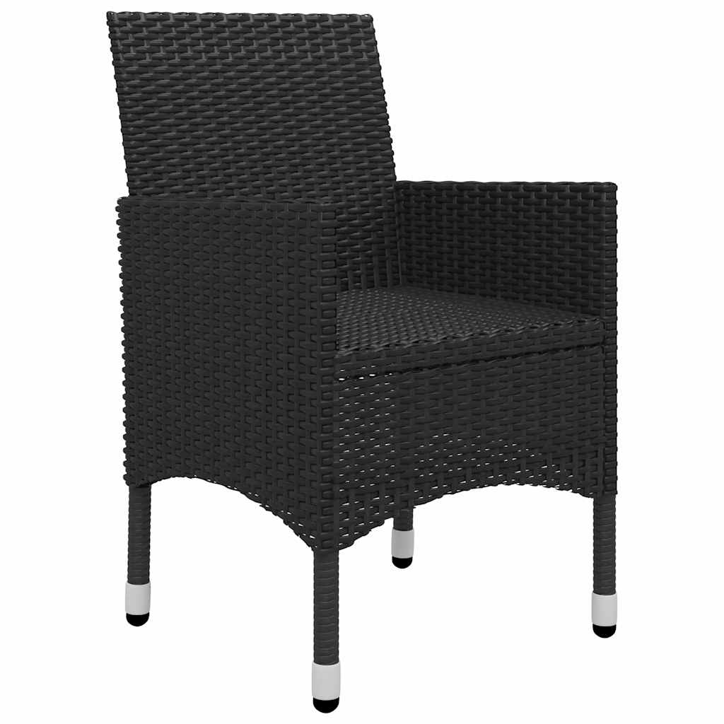 Ensemble à Manger de jardin 9 pcs Résine tressée et verre Noir
