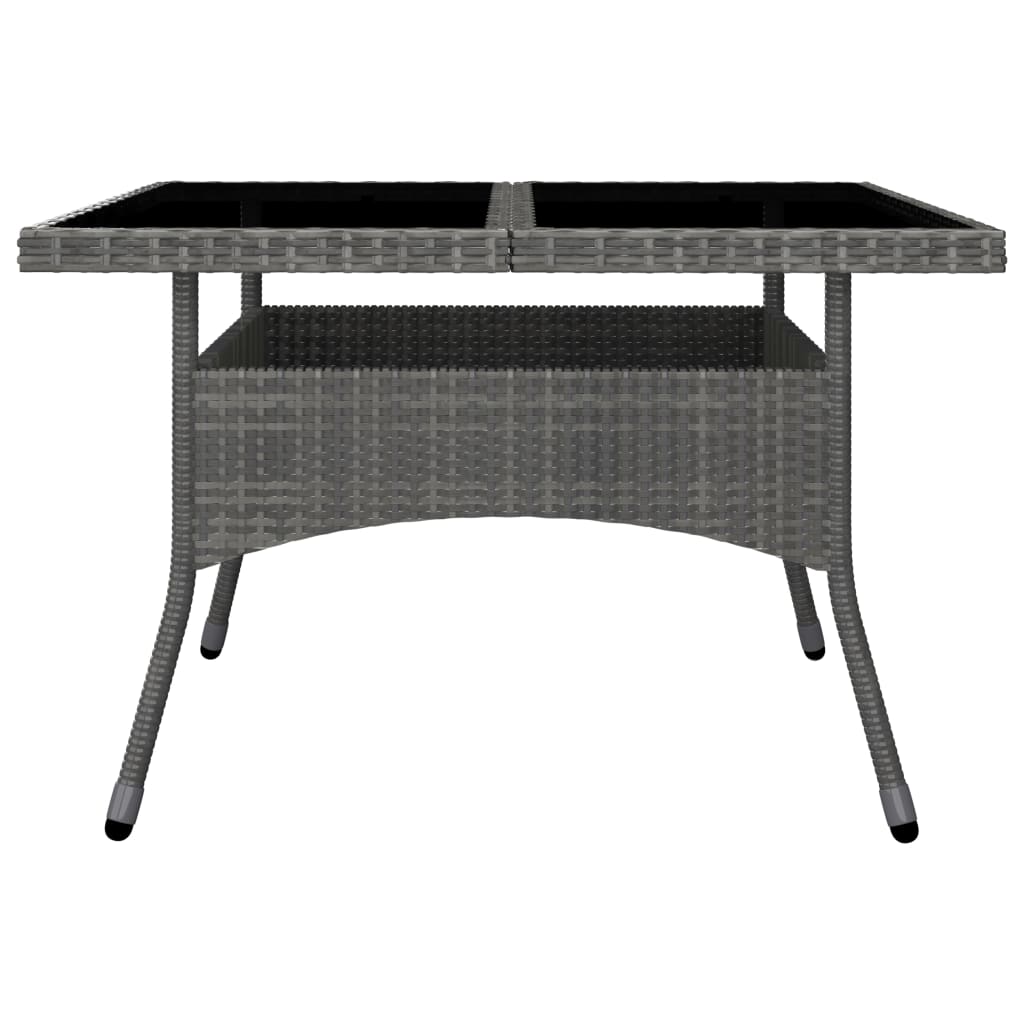 Ensemble à manger de jardin 9 pcs Résine tressée et verre Gris