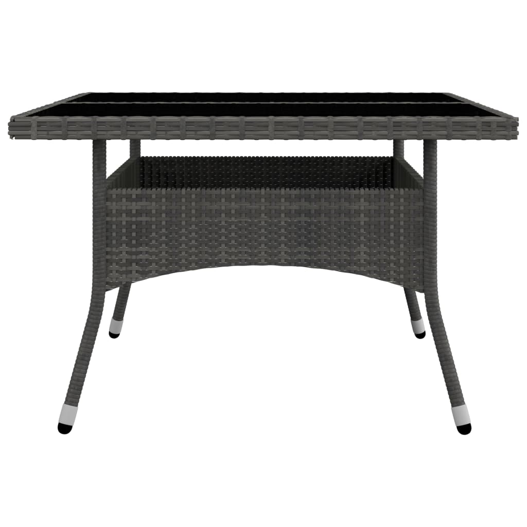 Ensemble à manger de jardin 9 pcs Résine tressée et verre Gris