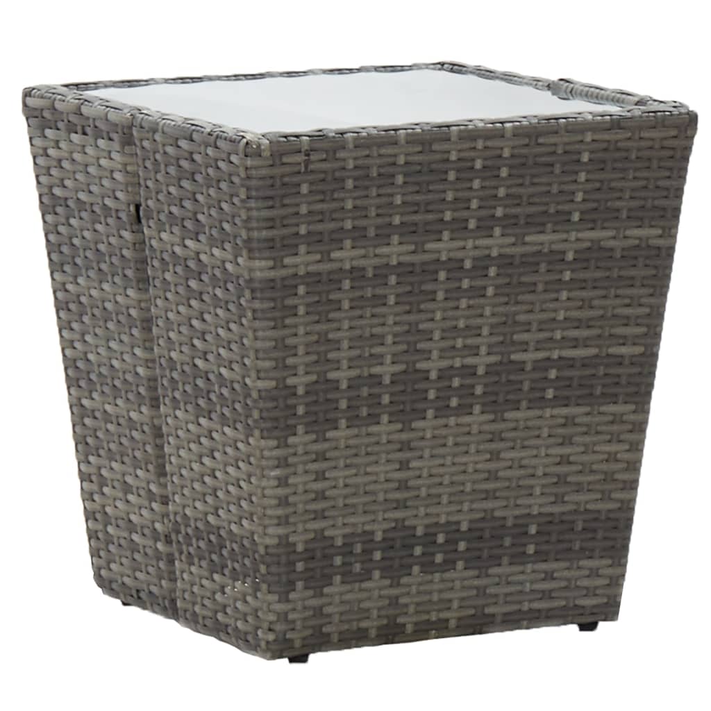 Ensemble de bistro jardin 5pcs Résine tressée verre trempé Gris