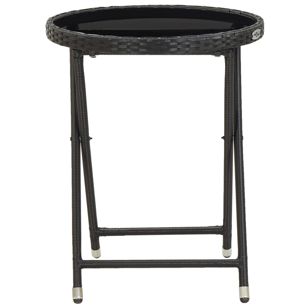 Ensemble de bistro de jardin 5 pcs poly rotin et verre trempé