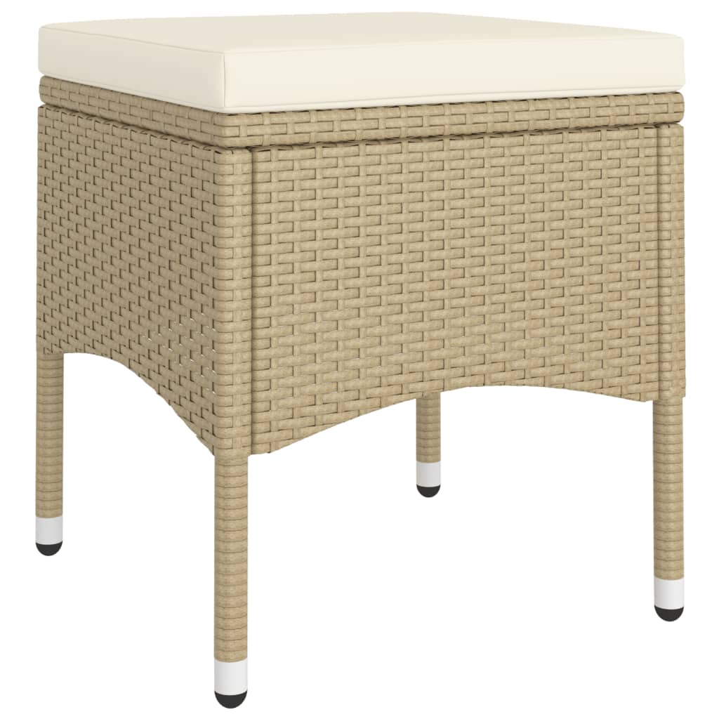 Ensemble de bistro 5 pcs Résine tressée et verre trempé Beige