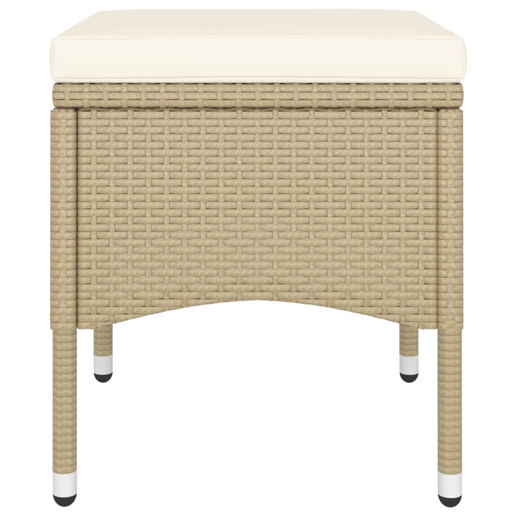 Ensemble de bistro 5 pcs Résine tressée et verre trempé Beige