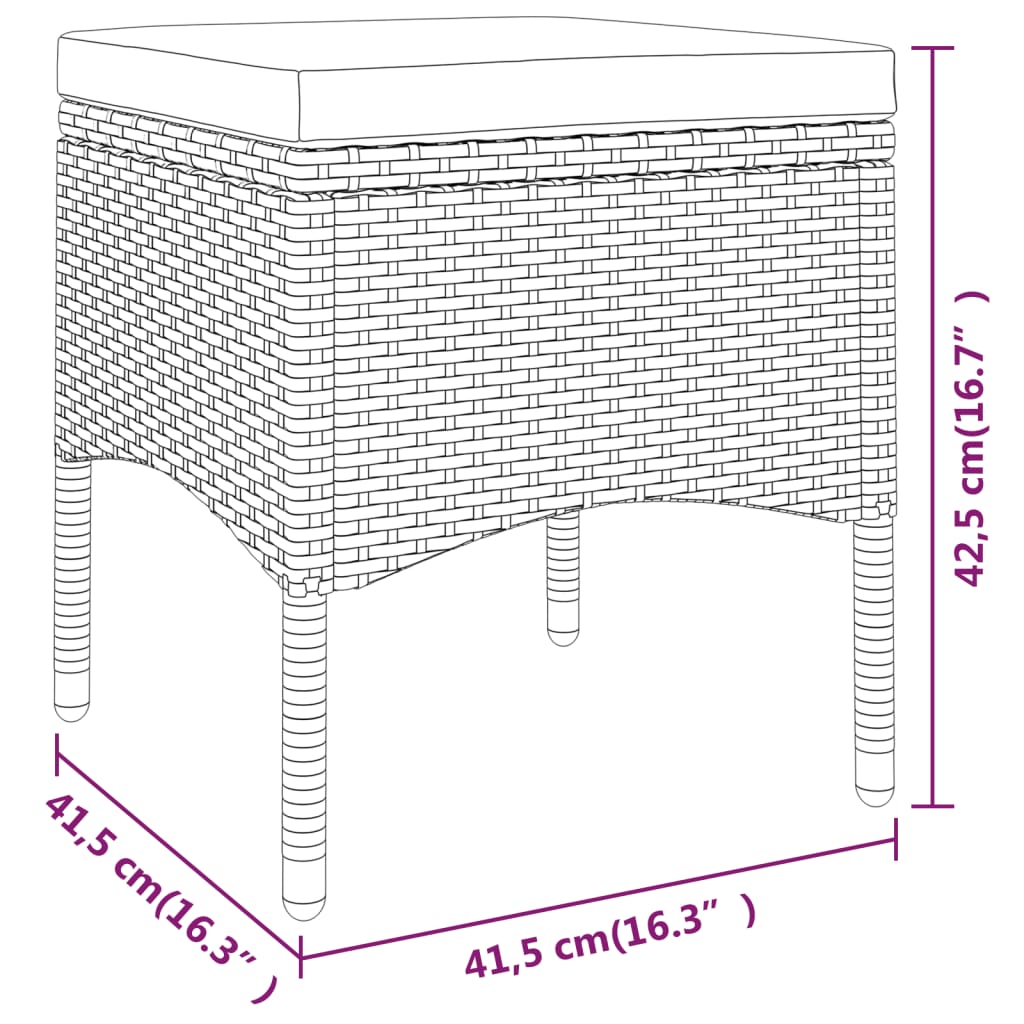 Ensemble de bistro 5 pcs Résine tressée et verre trempé Beige