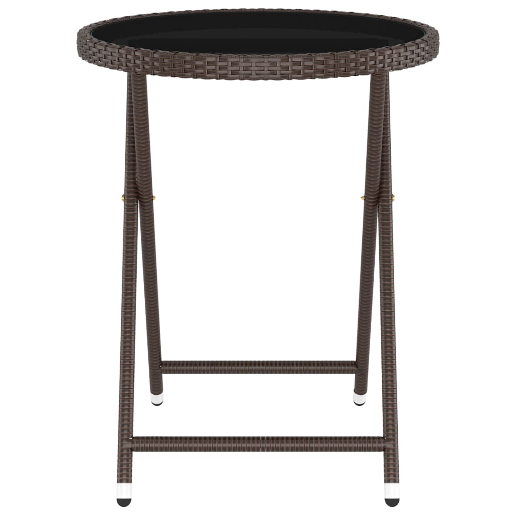 Ensemble de bistro de jardin 5 pcs poly rotin et verre trempé