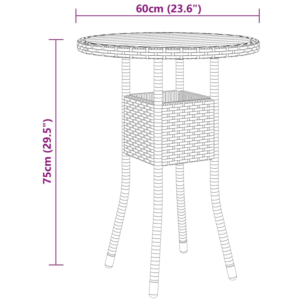 Ensemble à manger de jardin 3 pcs Résine tressée Gris