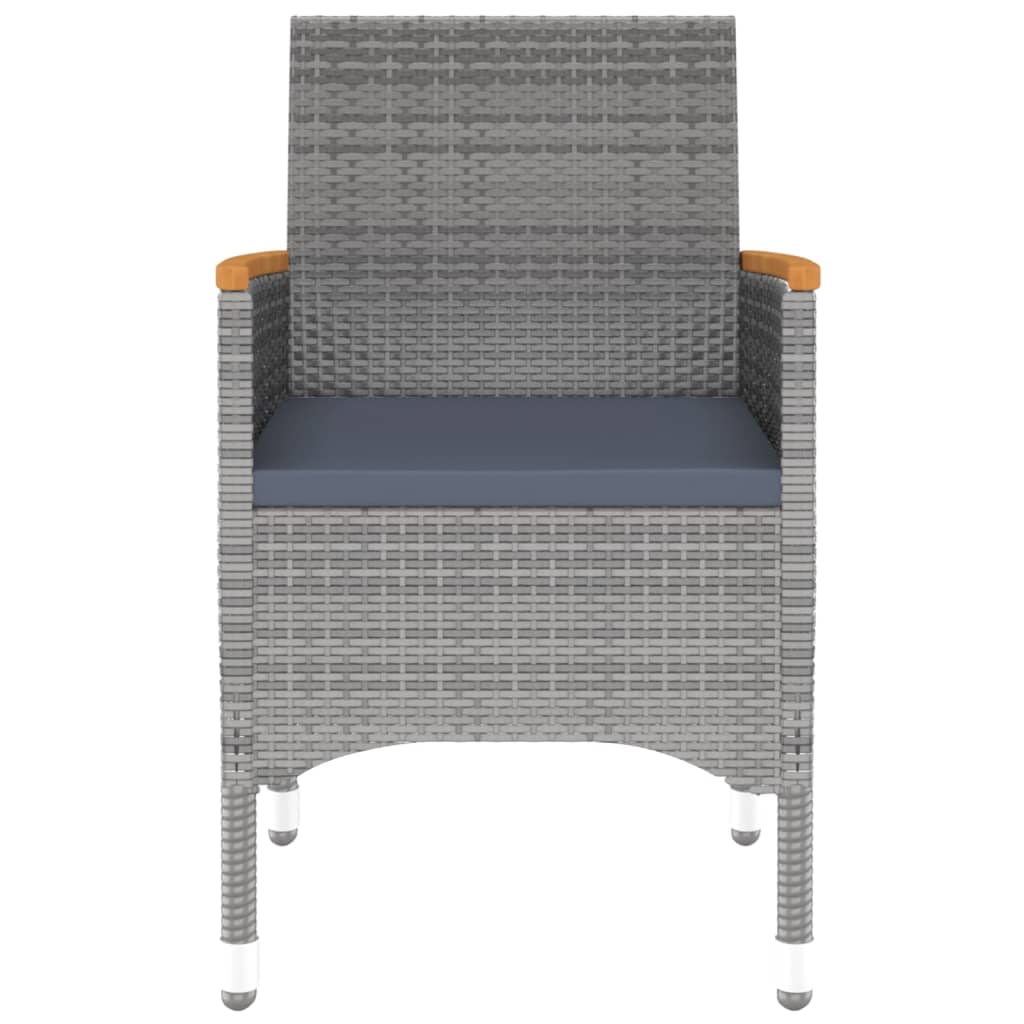 Ensemble à manger de jardin 3 pcs Résine tressée Gris
