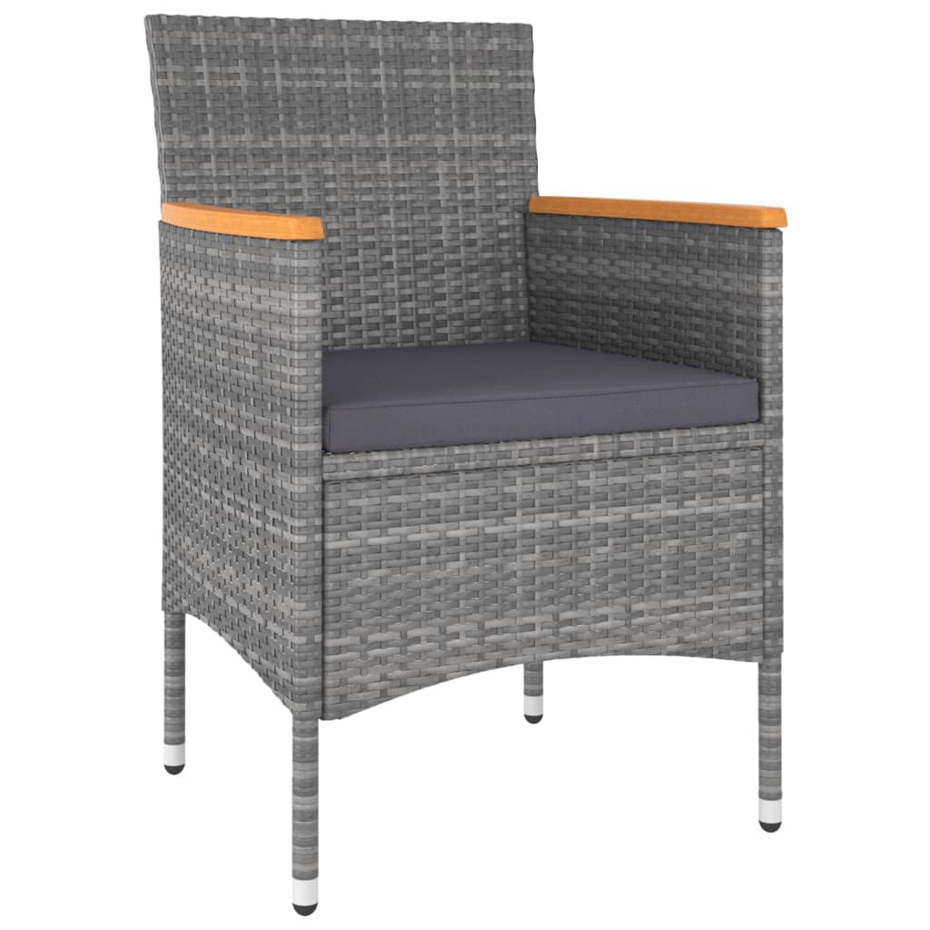 Salon de jardin 5 pcs Résine tressée Gris