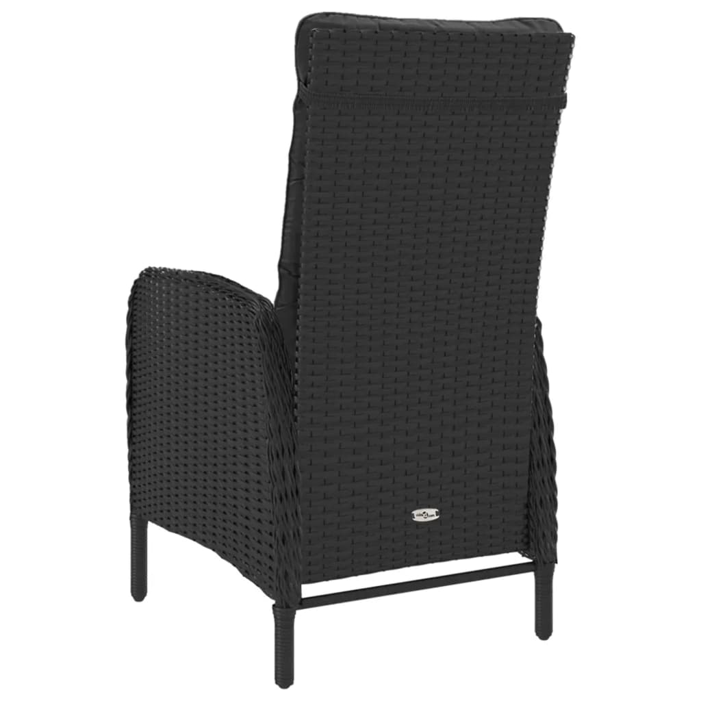 Ensemble à dîner de jardin 3 pcs Résine tressée et acacia Noir