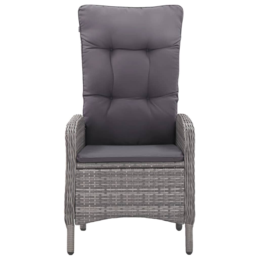 Ensemble de bistro de jardin 3 pcs Résine tressée et verre Gris