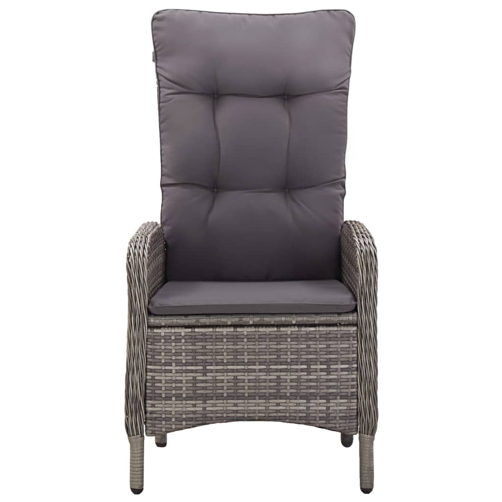 Ensemble de bistro de jardin 3 pcs Résine tressée Gris