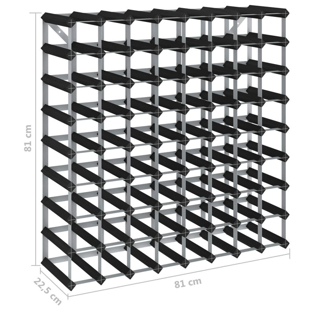 Casier à bouteilles pour 72 bouteilles Noir Bois de pin solide - XIOS