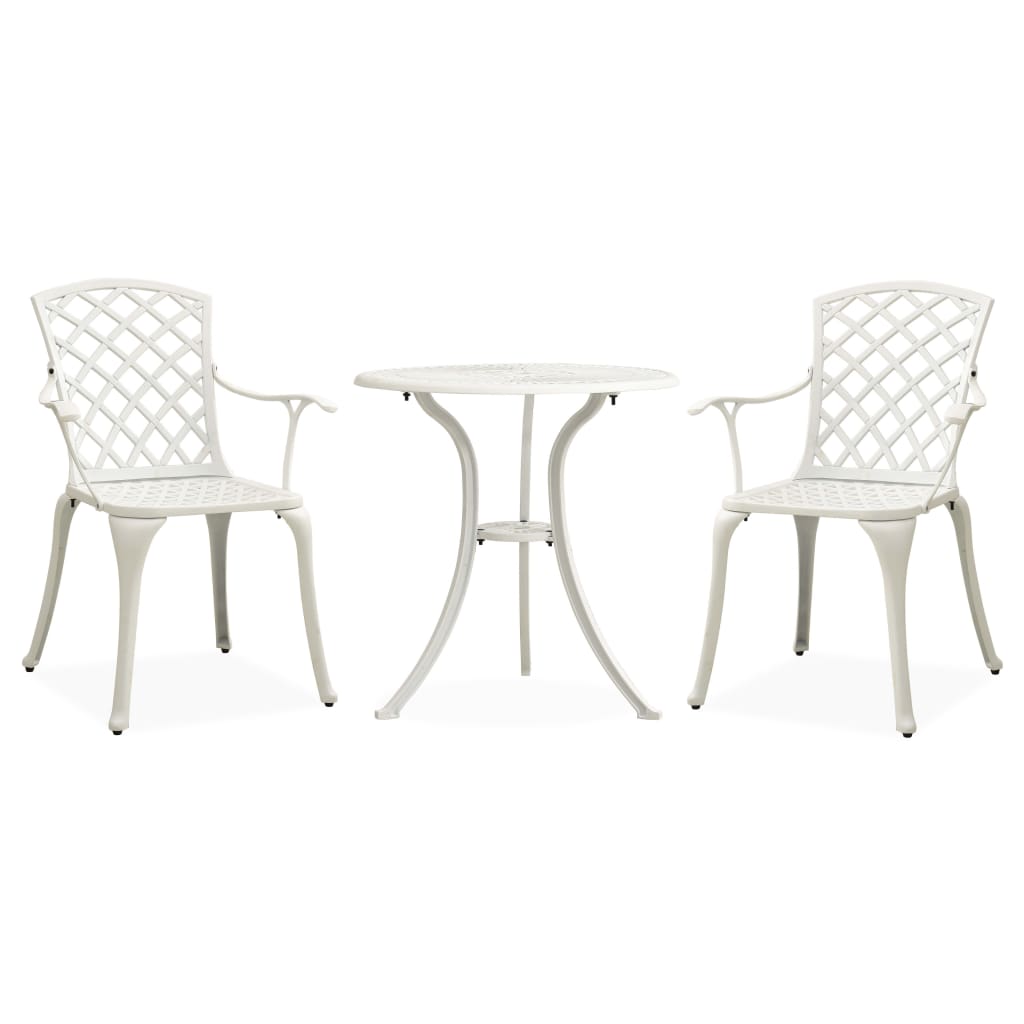 Ensemble de bistro 3 pcs Aluminium coulé Blanc
