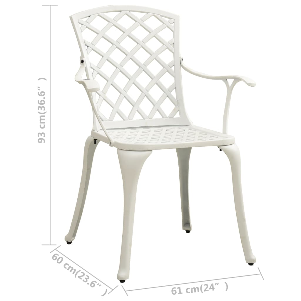 Ensemble de bistro 3 pcs Aluminium coulé Blanc