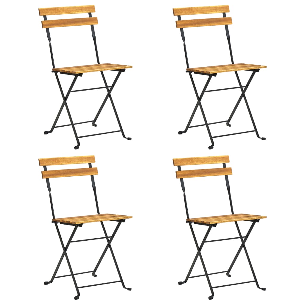 Ensemble à manger d'extérieur pliable 5pcs Bois d'acacia solide