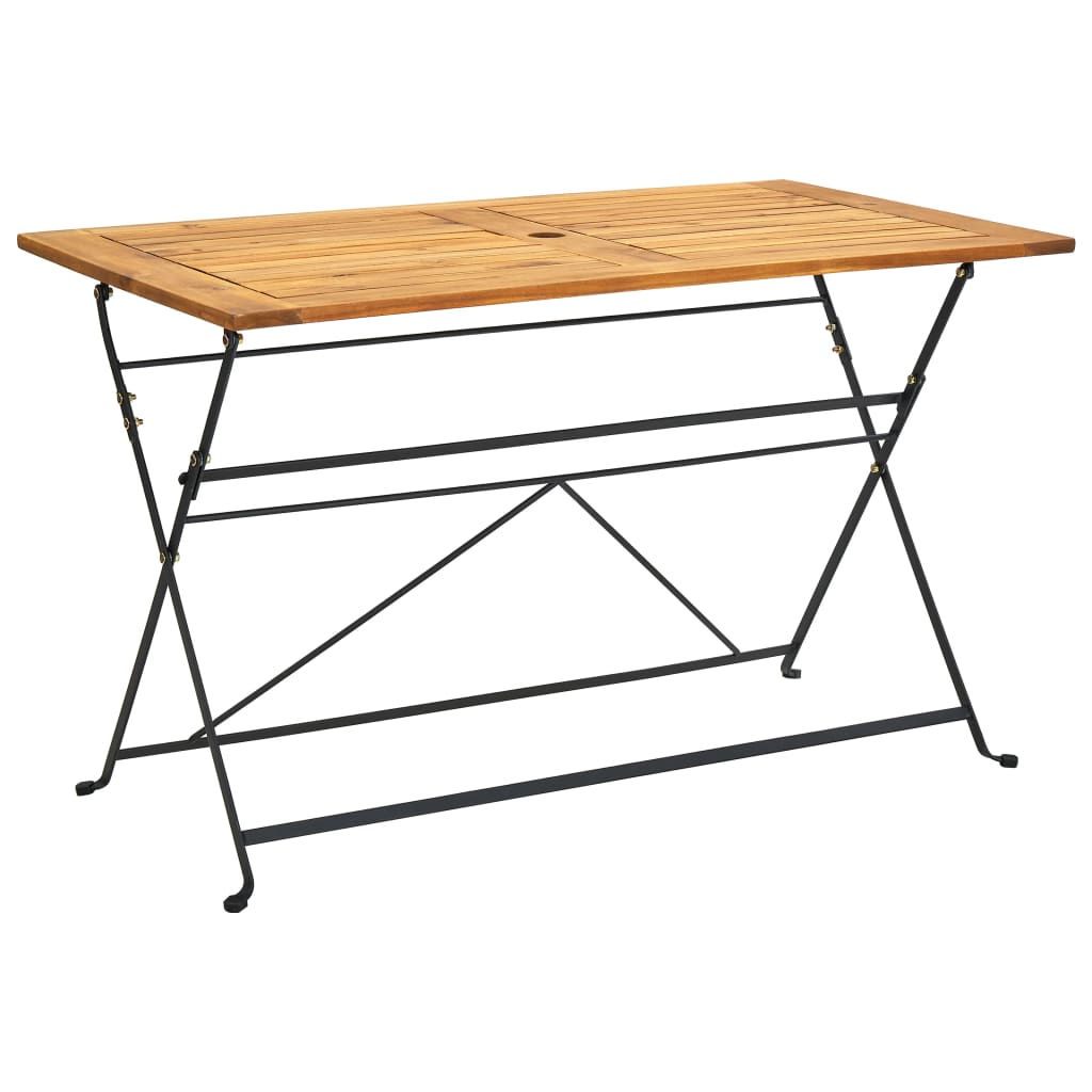 Ensemble à manger d'extérieur pliable 5pcs Bois d'acacia solide