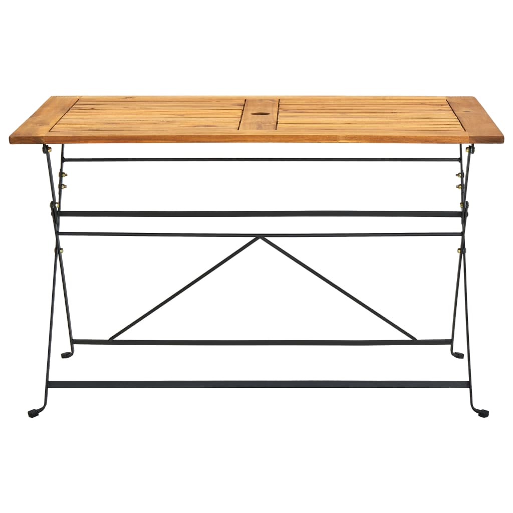 Ensemble à manger d'extérieur pliable 5pcs Bois d'acacia solide