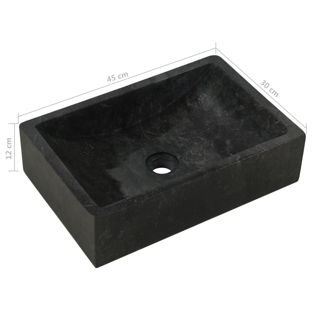 Armoire de toilette en teck solide avec lavabo en marbre Noir - XIOS